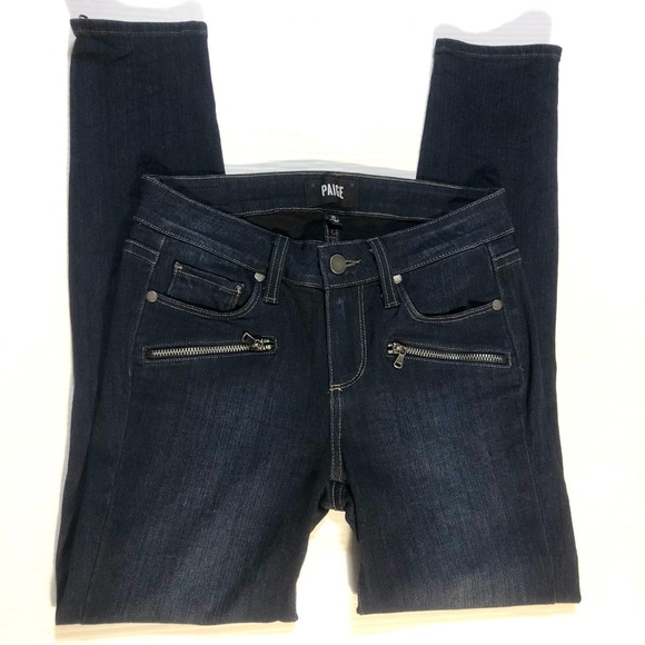 PAIGE Jane Zip Crop Skinny Jeans 25 - Picture 2 of 13
